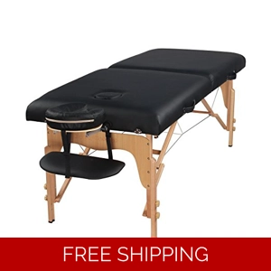 Heaven Massage Extra Wide 3" Portable Folding Massage Table Comfort Series w/Carry Case & Strap